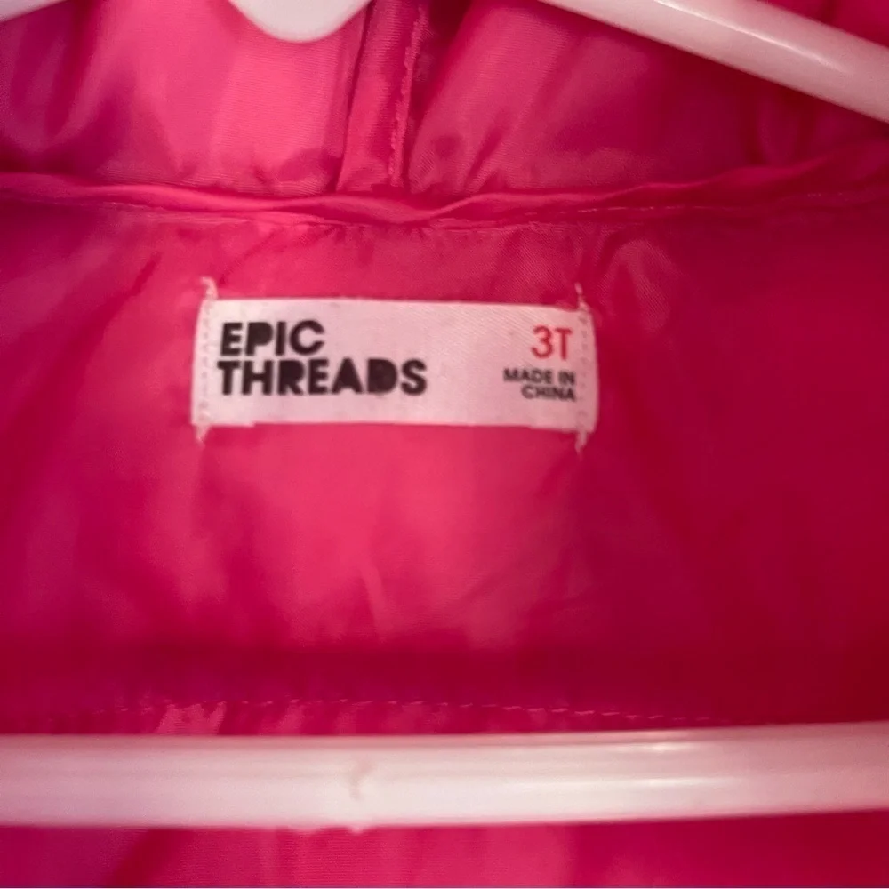 Epic Threads Toddler Puffer Coat 3T Full Zip Hooded Water Resistant Jacket